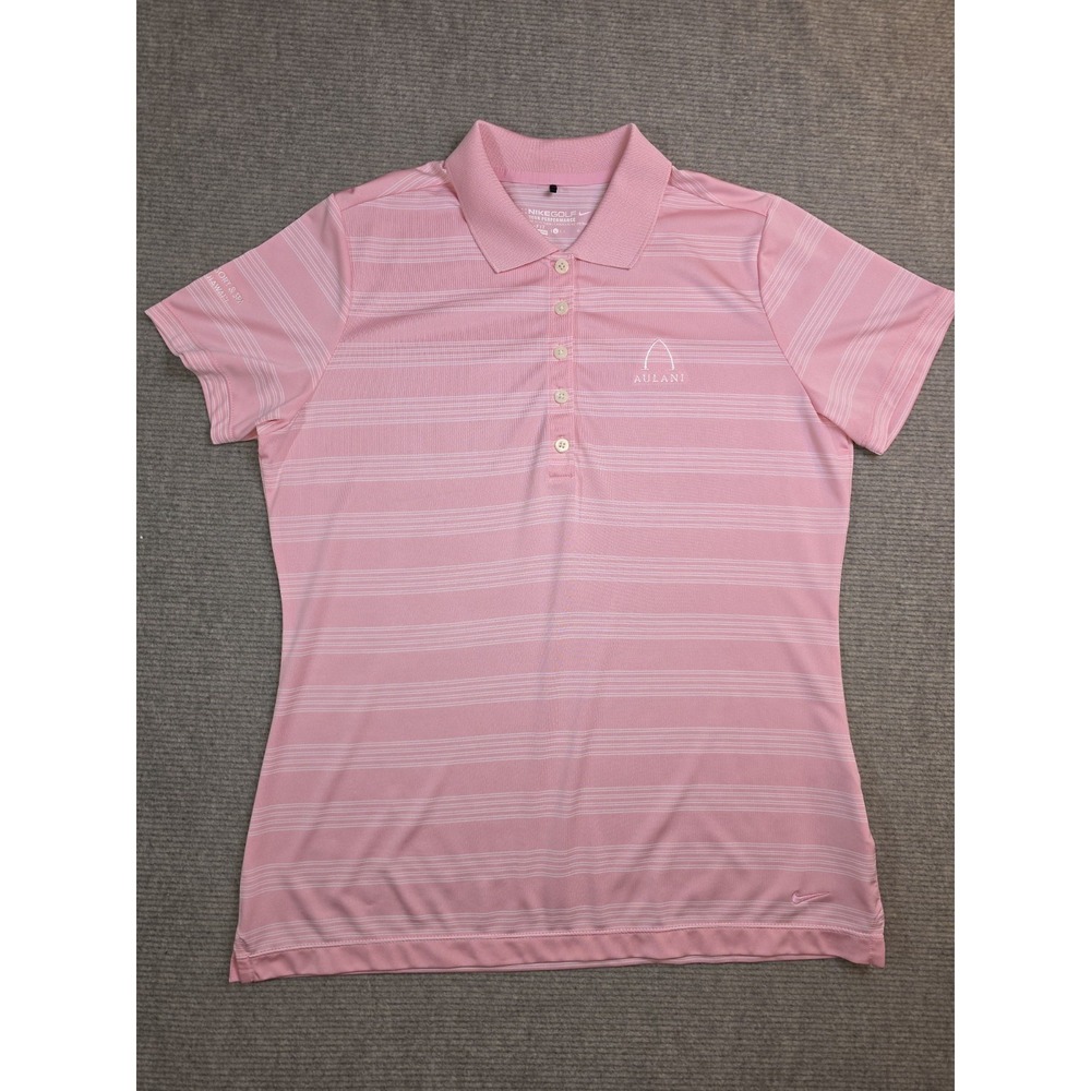 Disney Aulani Hawaii Resort & Spa Nike Golf Polo Pink Dri-Fit Woman's Size Large